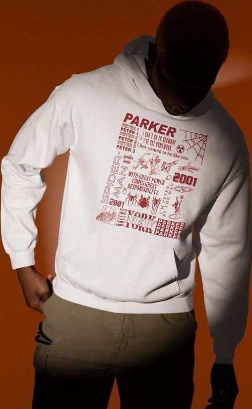 Parker Spider-Man Baskılı Unisex Oversize Örümcek Adam Hoodie