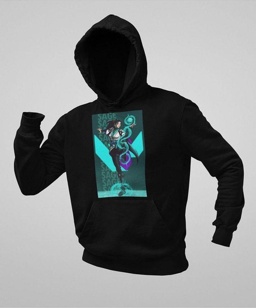 Sage Heal Karakter Baskılı Unisex Oversize Vvalorant Hoodie