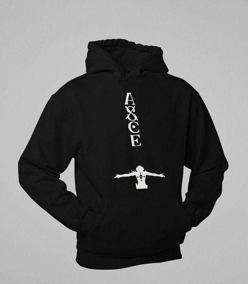 Asce Baskılı Unisex Oversize Anime Hoodie