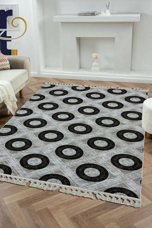 Frt Halı Örgü Saçaklı Kaymaz Taban Modern Örgü Saçak Embos Salon Mutfak Banyo Yatak Odası Halısı 4