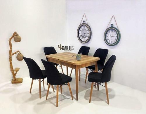 6 Kişilik Açılır Masa Sandalye Takımı Mutfak Masası Takımı Salon Masası Yemek Masası Masa Takımı 130x80 cm