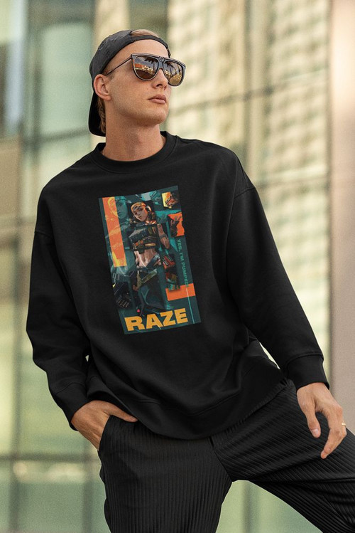 Raze Karakter Baskılı Unisex Oversize Vallorant Sweatshirt