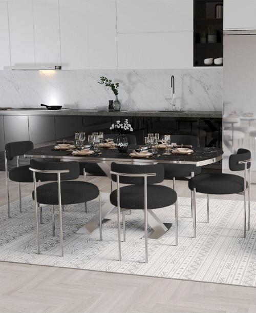 Milena Açılır Yemek Masası Mutfak Masası 6 Kişilik Masa Sandalye Takımı 80x130 cm