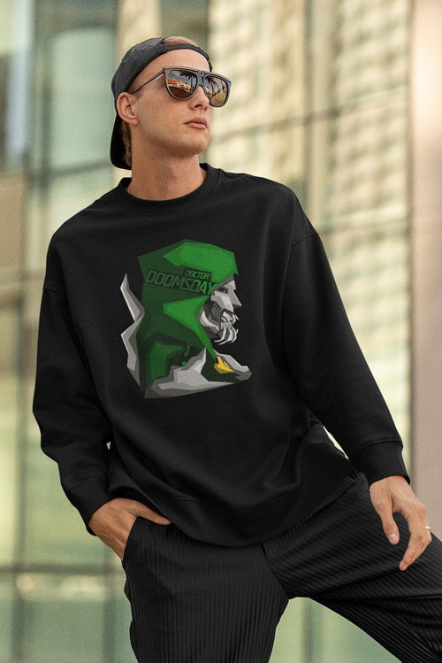 Doctor Baskılı Unisex Sweatshirt, Oversize Marvel Doomsday Sweatshirt