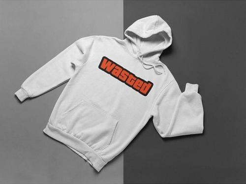 GTA Wasted Baskılı Unisex Oversize Oyun Hoodie