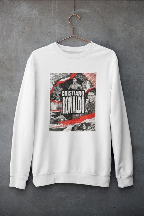 Cristiiano Ronaldo Baskılı Unisex Oversize Futbolcu Sweatshirt