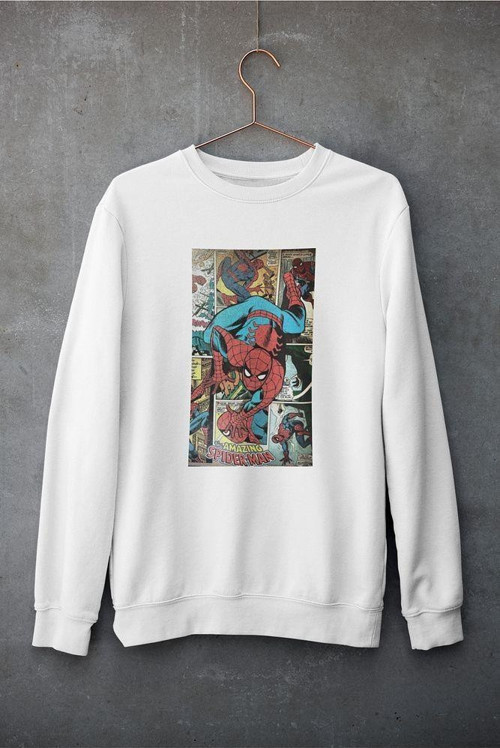 The Amazing Spider-Man Baskılı Unisex Oversize Marvel Sweatshirt
