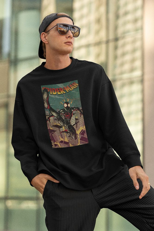 Örümcek Adam Baskılı Unisex Oversize Marvel Sweatshirt