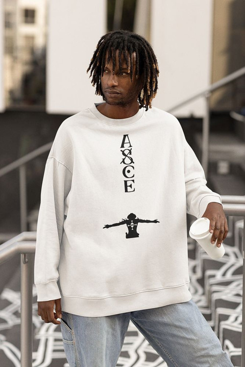 Asce Yazılı Unisex Oversize Anime Sweatshirt