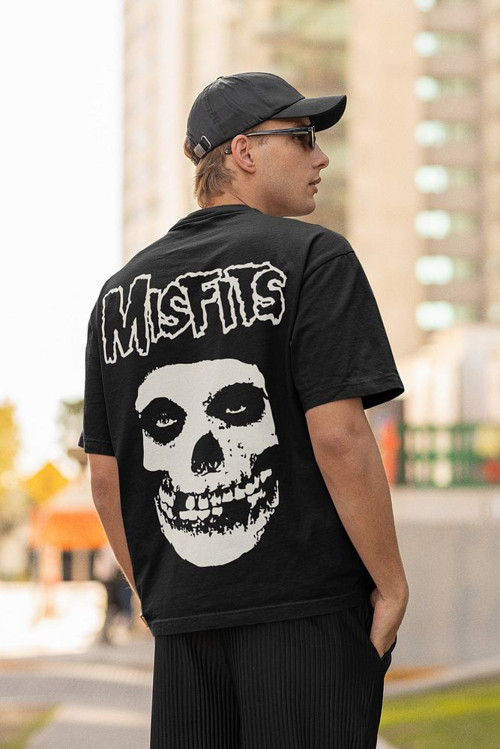 Misfits Müzik Grubu Baskılı Unisex Oversize Rock Metal Tişört