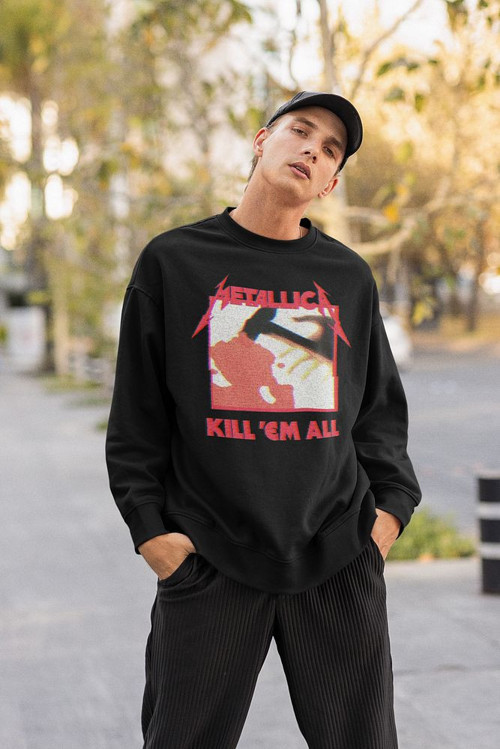 Metallica Kill'Em All Baskılı Unisex Oversize Rock Metal Sweatshirt