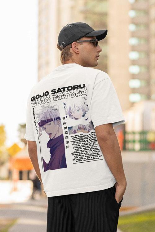 Gojo Satoru Baskılı Unisex Oversize Anime Karakter Tişört