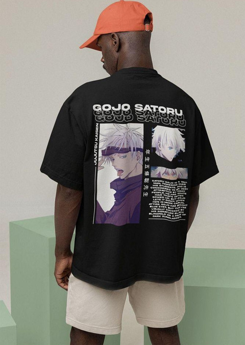 Gojo Satoru Baskılı Unisex Oversize Anime Karakter Tişört