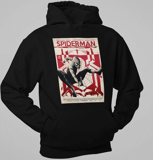 Spider-Man Homecoming Baskılı Unisex Oversize Hoodie