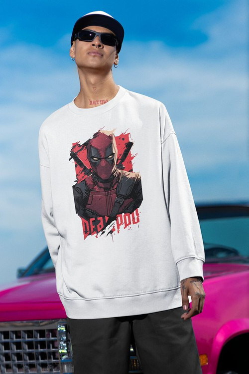 Tasarım Deadpool Baskılı Unisex Oversize Dc Karakter Sweatshirt