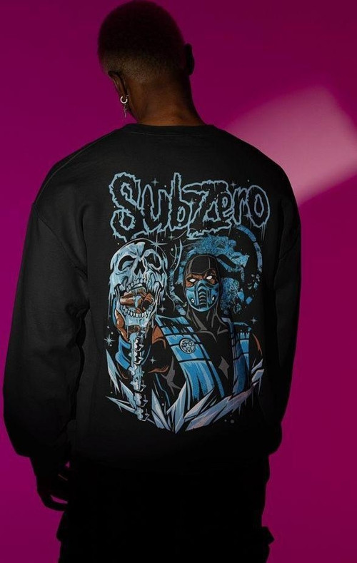 Subzero Baskılı Unisex Oversize Anime Sweatshirt