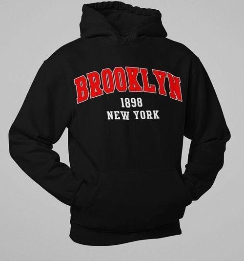 Brooklyn 1898 New York Yazılı Unisex Oversize Hoodie
