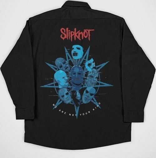 Slipknot Müzik Grubu Baskılı Unisex Rock Metal Cepli Gömlek