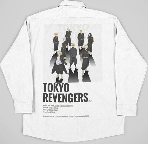 Tokyo Revengers Baskılı Unisex Anime Cepli Gömlek