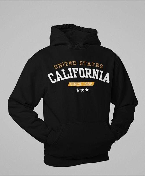 United States California Since 1986 Yazılı Unisex Oversize Hoodie