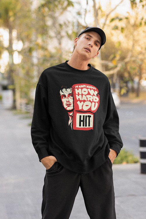 Rocky Balboa Baskılı Unisex Oversize Film Karakteri Sweatshirt