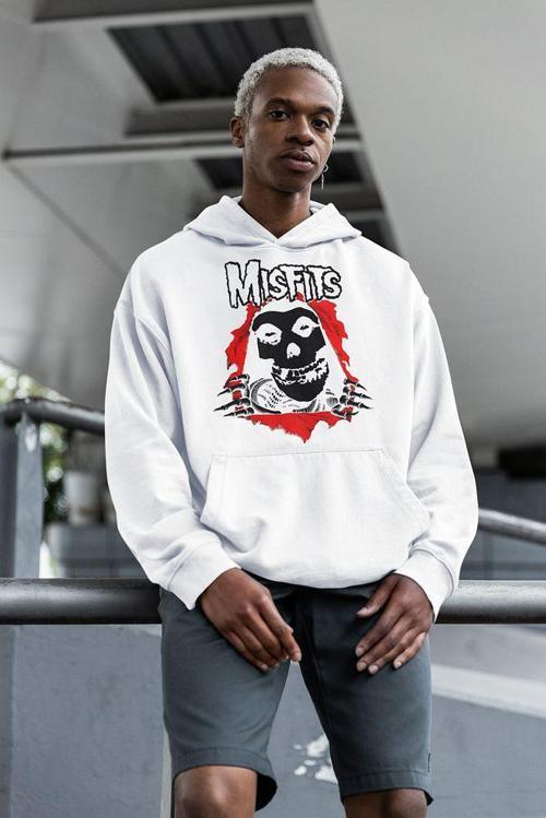 Misfits Baskılı Unisex Oversize Rock Metal Hoodie