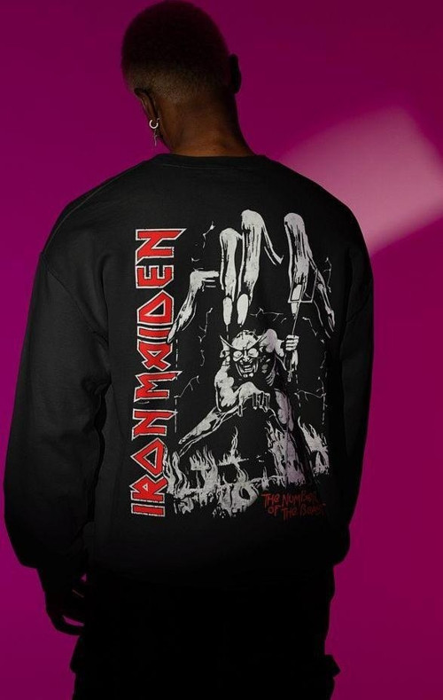 Iron Maiden Müzik Grubu Baskılı Unisex Oversize Rock Metal Sweatshirt