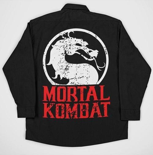 Mortal Kombat Baskılı Unisex Oversize Anime Cepli Gömlek