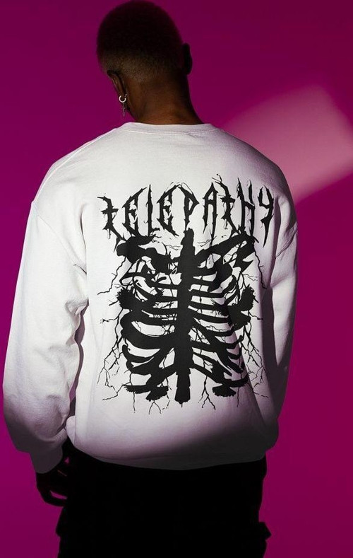 Tasarım Telepathy Baskılı Unisex Oversize Sweatshirt