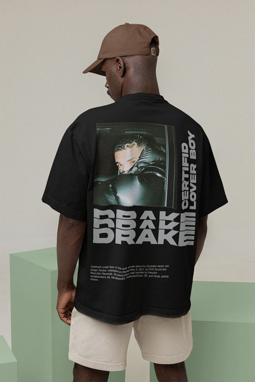 Certifid Lover Boy Drake Baskılı Unisex Oversize Rapper Tişört