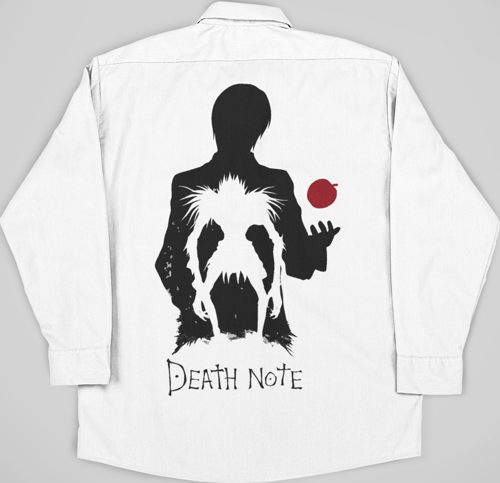 Death Note Baskılı Unisex Anime Cepli Gömlek