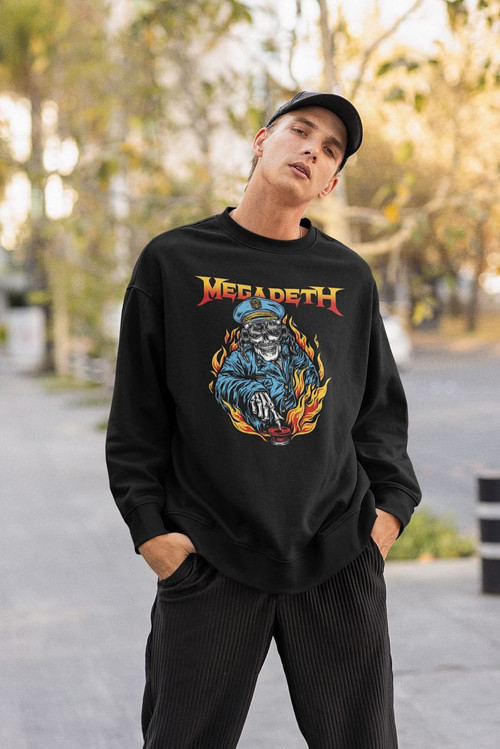 Megadeth Baskılı Unisex Oversize Rock Metal Müzik Grubu Sweatshirt