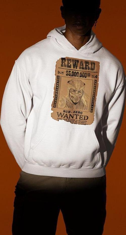 Reward Sub-Zero Wanted Baskılı Unisex Oversize Anime Hoodie
