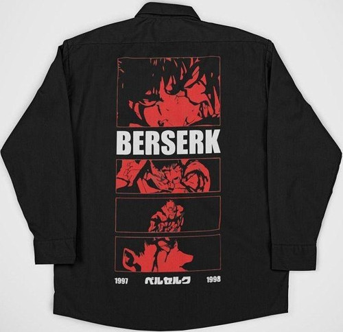Berserk Anime Baskılı Unisex Cepli Gömlek