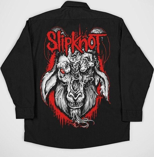 Slipknot Müzik Grubu Baskılı Unisex Rock Metal Cepli Gömlek