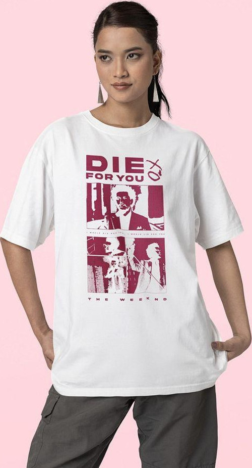 The Weeknd Die For You Şarkı Baskılı Oversize Rapper Tişört, Unisex Rap Tişört