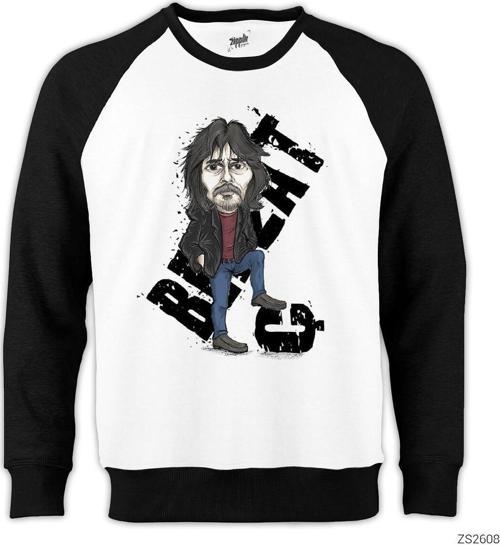 Behzat Ç. Cartoon Reglan Kol Beyaz Sweatshirt