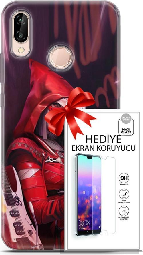 Huawei P20 Lite Kılıf Orijinal Seri Pubg 20 Selfie Mod Renkli Kılıf Ekran Koruyucu