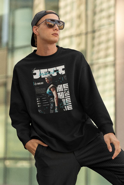 Valorant Jett Duelist Baskılı Unisex Oversize Sweatshirt