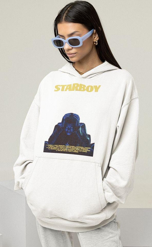 The Weeknd Starboy Baskılı Unisex Oversize Rapper Hoodie