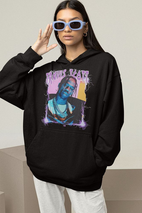 Travis Scott Baskılı Unisex Oversize Rapper Hoodie