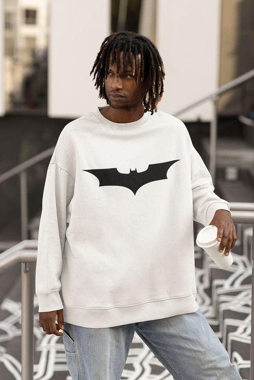 Batman Logo Baskılı Unisex Oversize Yarasa Sweatshirt