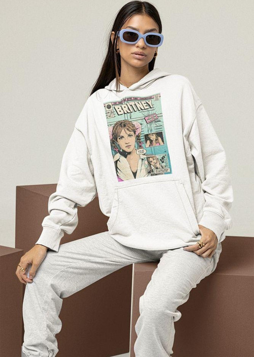 Şarkıcı Britney Spears Dergi Kapağı Temalı Unisex Oversize Hoodie