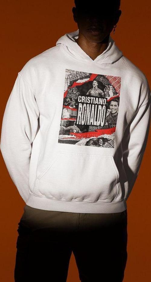 Criistiano Ronaldo Baskılı Unisex Oversize Futbolcu Hoodie
