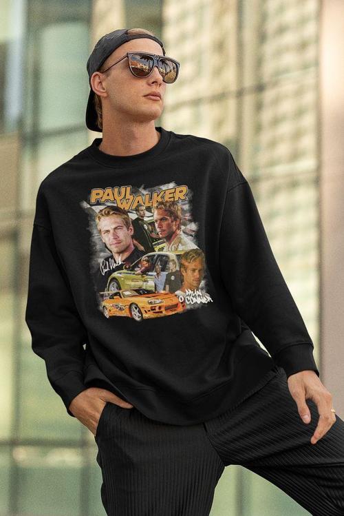 Paul Walker Film Karakteri Baskılı Unisex Oversize Hızlı Ve Öfkeli Sweatshirt
