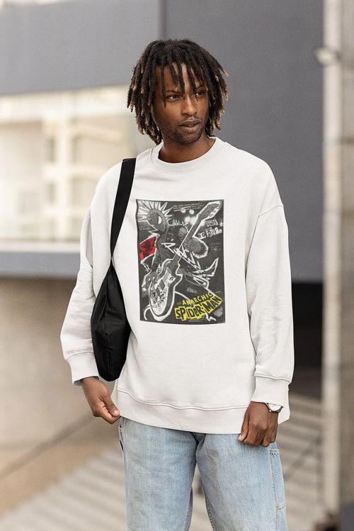 Anarchic Spider-Man Baskılı Unisex Oversize Spider-Punk Sweatshirt
