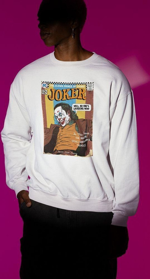 Tasarım Joker Dergi Kapağı DC Karakter Baskılı Unisex Oversize Sweatshirt