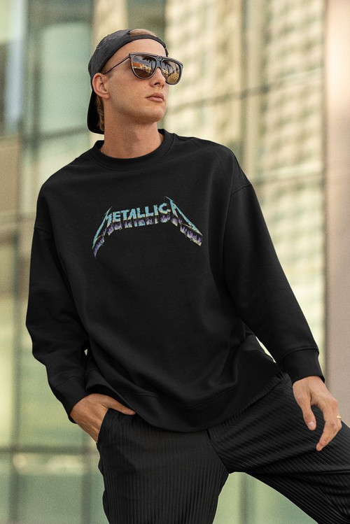 Metallica Yazılı Unisex Oversize Rock Metal Sweatshirt