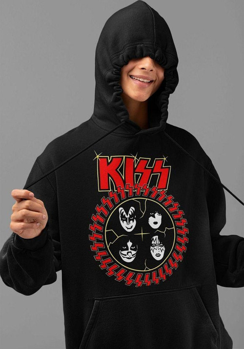 Kiss Rock Metal Baskılı Unisex Oversize Müzik Grubu Hoodie