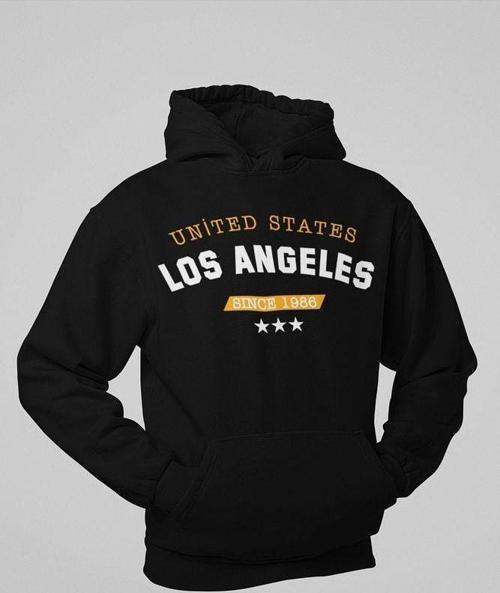 United States Los Angeles 1986 Yazılı Unisex Oversize Hoodie